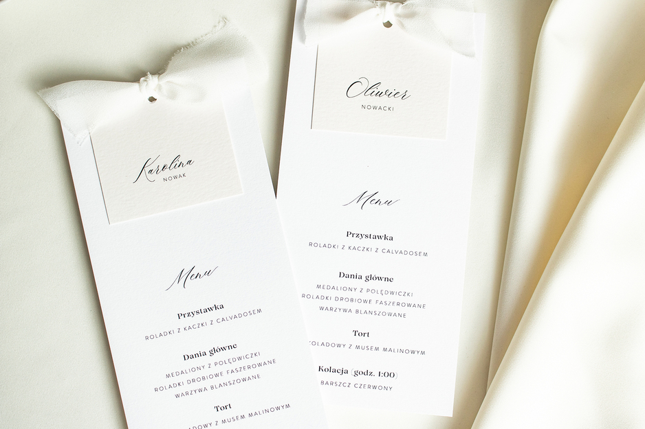 Winietka - menu Classy z wstążką zdjęcie 1
