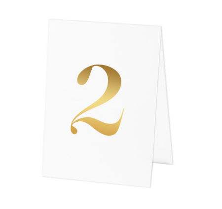 Numer stołu metalizowany złoto, złoty