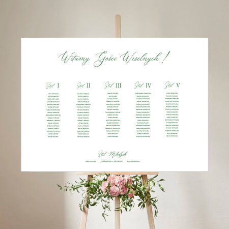 Plan stołu Greenery