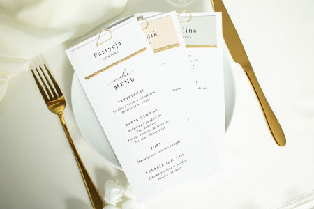 Menu z winietką Folded Gold