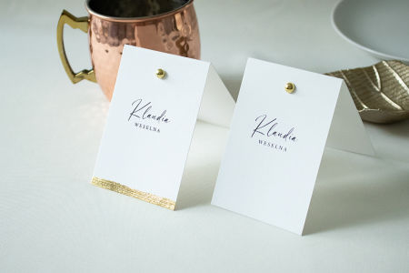 Winietka pionowa Pastel, ze złotym nitem