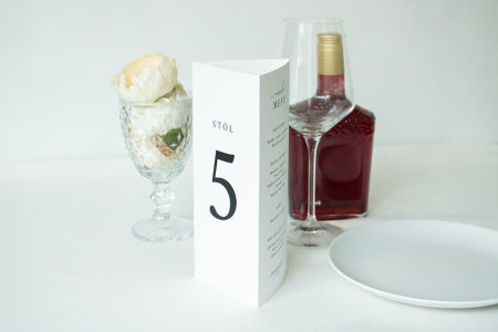 Menu, numer stołu, , plan -  składany trójkąt