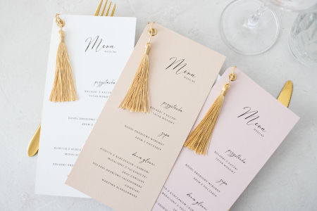 Menu z ozdobnym chwostem