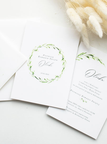 Zaproszenie na komunię Olive