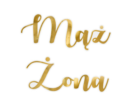 Złote naklejki na kieliszki ''Mąż i Żona''