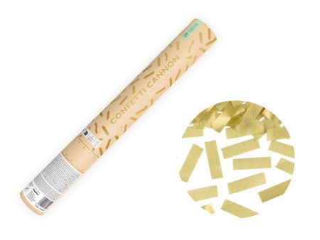 Tuba z konfetti, złoty, 40 cm