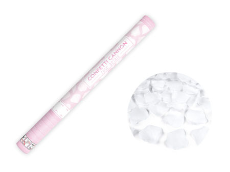 Tuba z płatkami róż, biały, 60cm