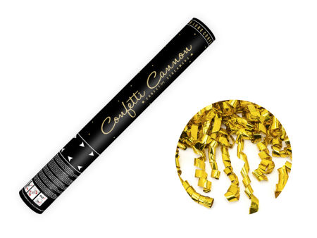 Tuba z serpentynami, złoty, 40cm