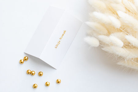 Winietka Golden White - złocony tekst